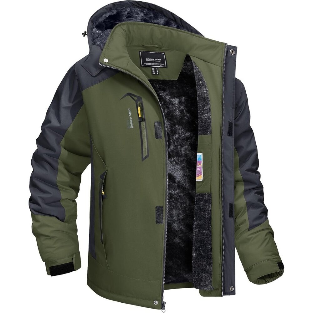 Winter Jacket Men's Water-Resistant Fleece Jacket Snow Ski Jacket Military Tacti